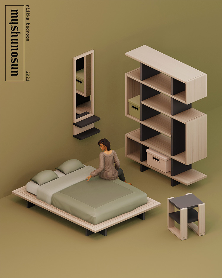 Riika Bedroom Set / Sims 4 CC