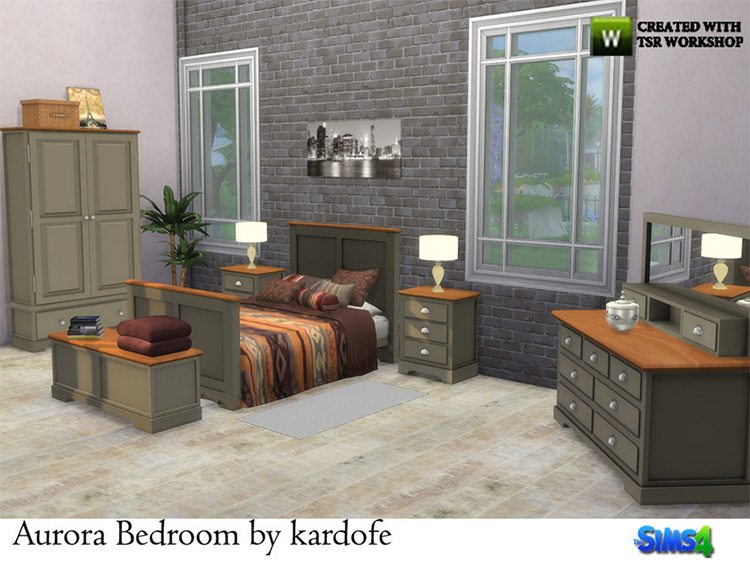 Aurora Bedroom Collection for The Sims 4