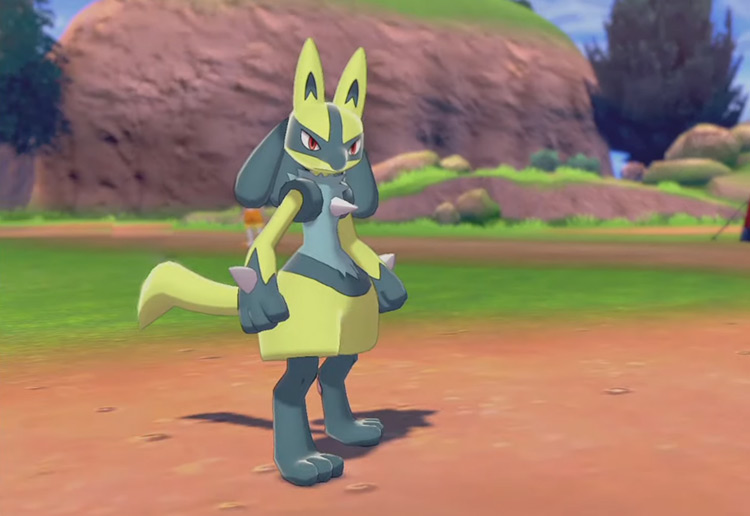 Shiny Lucario in Pokémon Sword and Shield