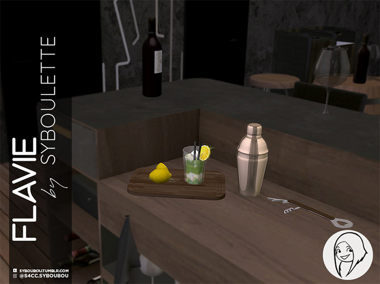 Flavie Bar Drinks CC Set for The Sims 4
