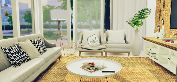 LilySims Minimalist Living Room Furniture Preview (TS4)