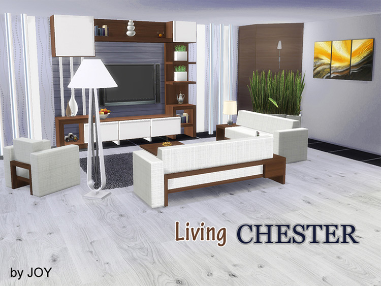Chester Living Minimalist Furniture for The Sims 4