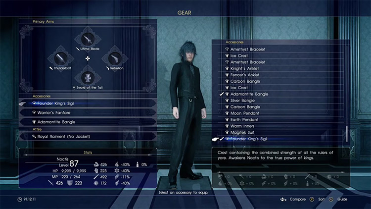 The Founder King’s Sigil Accessory in Final Fantasy XV