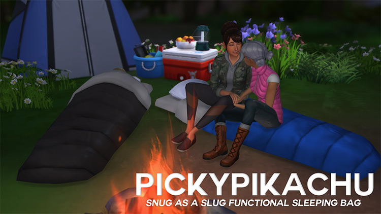 Snug As A Slug Functional Sleeping Bags / Sims 4 CC
