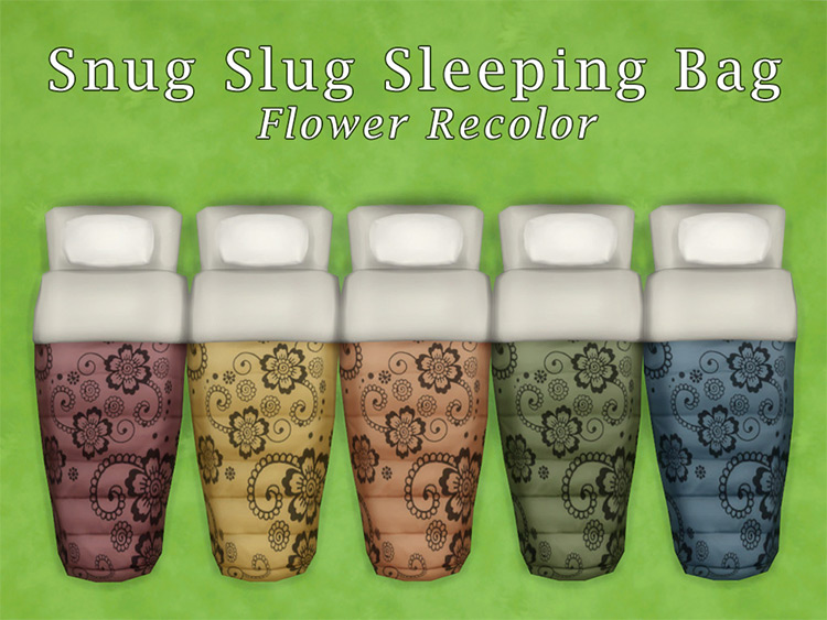 Snug Slug Sleeping Bag Recolor Set / Sims 4 CC