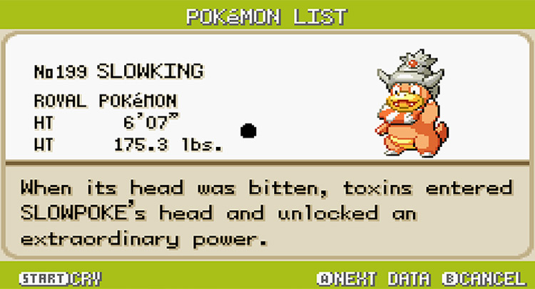 Slowking Pokedex in Pokémon FRLG