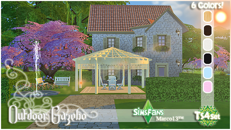 Outdoor Gazebo / Sims 4 CC