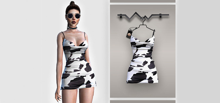 Sims 4 Cow Dress CC Preview