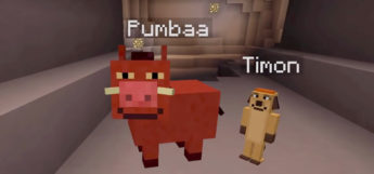 Pumbaa and Timon in Minecraft (Lion King Screenshot)