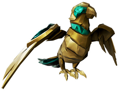 Gold Curse Macaw from Sea of Thieves
