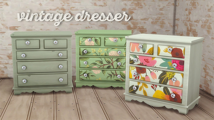 Vintage Dresser Furniture Set / Sims 4 CC