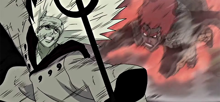 Might Guy fighting Madara in Naruto Anime