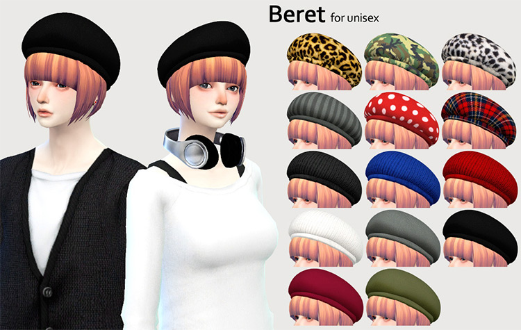 Beret For Unisex Male + Female / Sims 4 CC