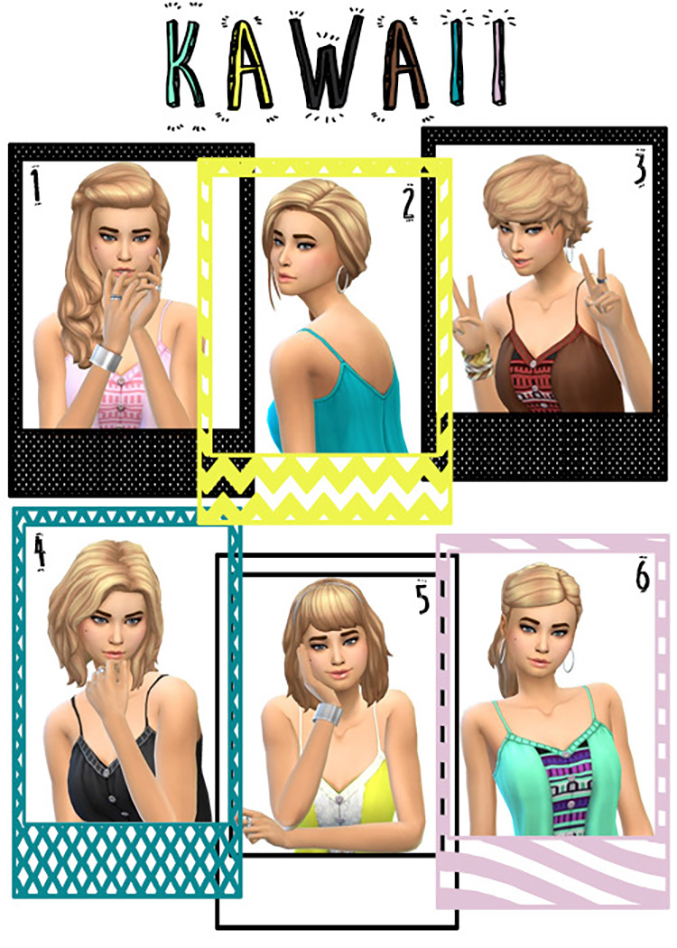 Kawaii Gallery Poses Set / The Sims 4