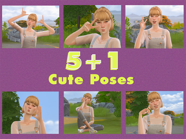 (5+1) Cute Poses Set for The Sims 4