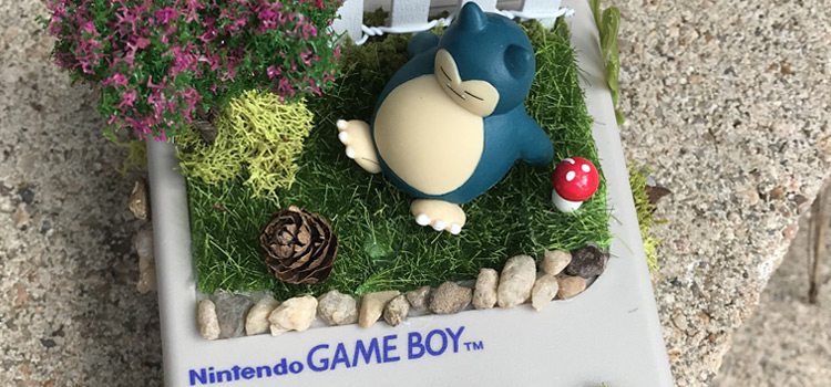 Snorlax old school Game Boy planter