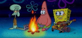 Campfire song song with Patrick Squidward and SpongeBob