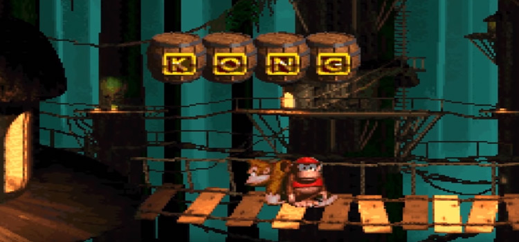 DKC gameplay - bonus room KONG letters