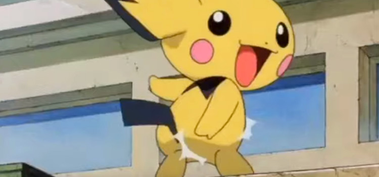 Pichu butt slap taunt in the anime