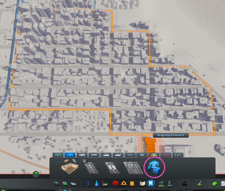Use the Trolleybus Line tool to create a route that forms a loop / Cities: Skylines