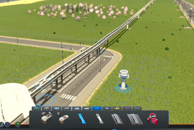 The standalone tracks and the above-road tracks can be joined together / Cities: Skylines