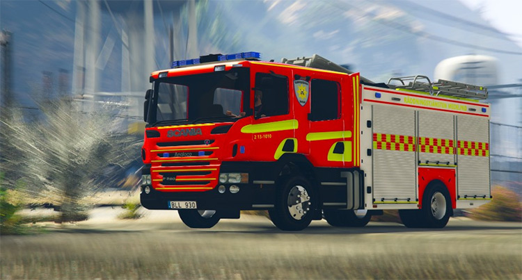 Swedish Scania Fire Truck / GTA5 Mod
