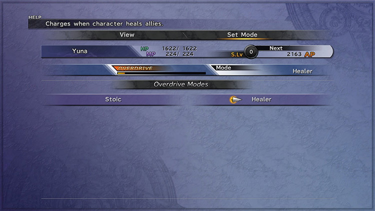Setting a Character to Healer Mode / FFX
