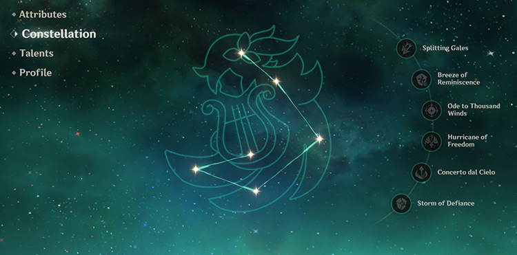 Venti’s constellation screen / Genshin Impact