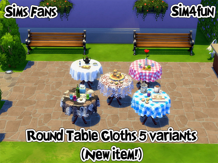Round and Rectangular Tablecloths / Sims 4 CC