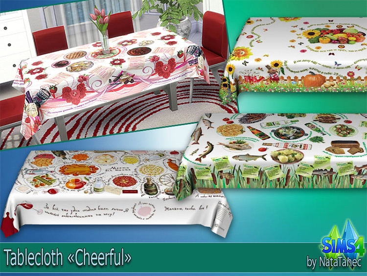 Cheerful Tablecloths / Sims 4 CC