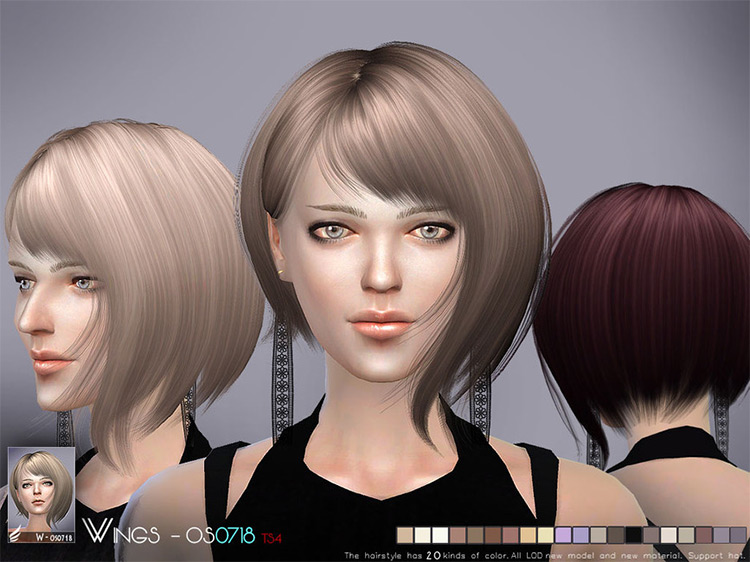 Wings-OS0718 Hair by wingssims / TS4 CC