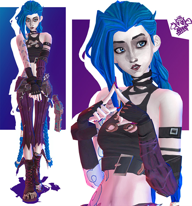 Arcane Jinx (Updated) / Sims 4 CC