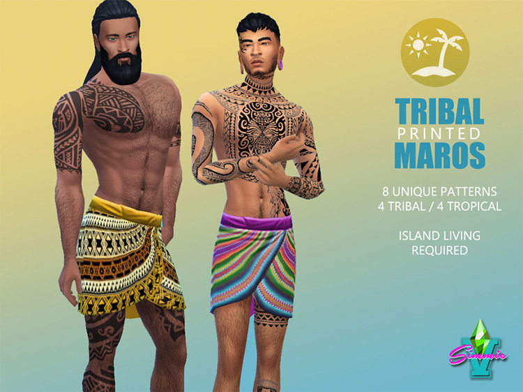 SimmieV Tribal Printed Maros by SimmieV / Sims 4 CC