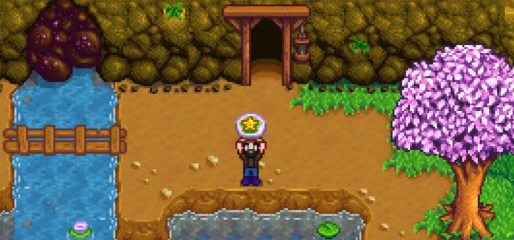 Holding Lucky Lunch in Stardew