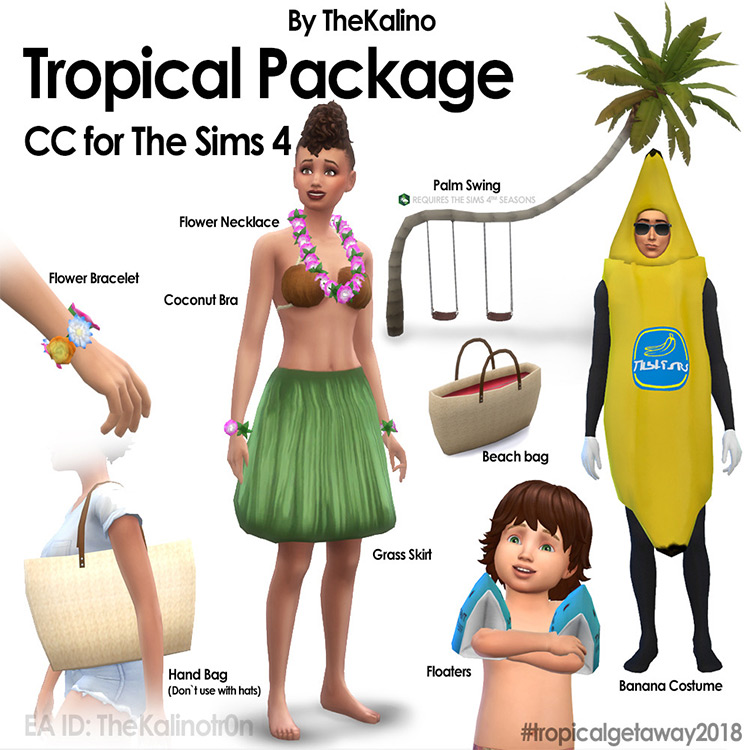 Tropical Package CC for the Sims 4 by TheKalino / Sims 4 CC