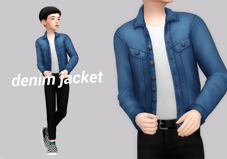 Sims 4 Maxis Match Denim Jacket CC  Guys   Girls    FandomSpot - 91