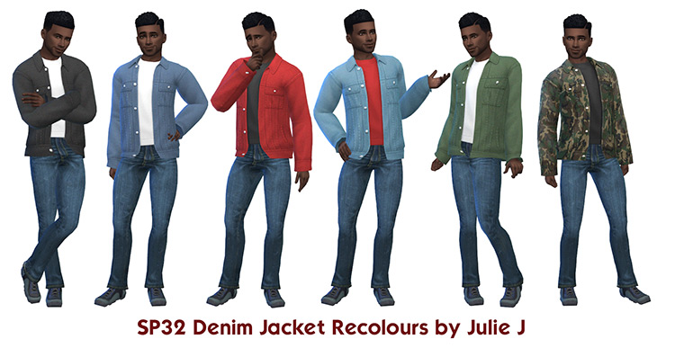 SP32 Male Denim Jacket Recolors by Julie J / Sims 4 CC