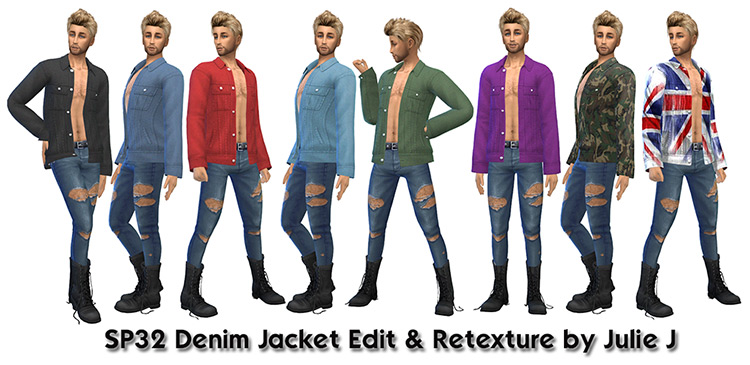 SP32 Denim Jacket Edit & Retexture by Julie J / TS4 CC