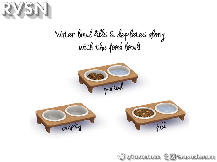 Muttropolitan Food Bowl by Ravasheen / Sims 4 CC