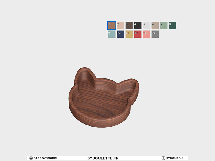 Meow & Woof – Cat Bowl by Syboubou / TS4 CC