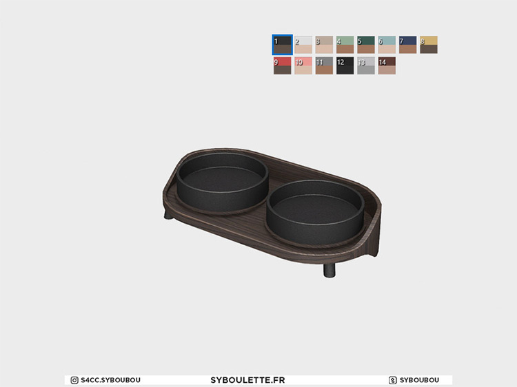 Meow & Woof – Food & Water Bowl by Syboubou / Sims 4 CC