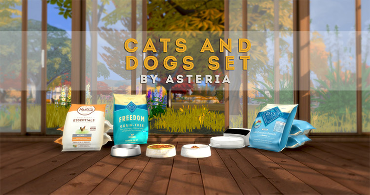 Cats and Dogs Deco Set by asteria / Sims 4 CC