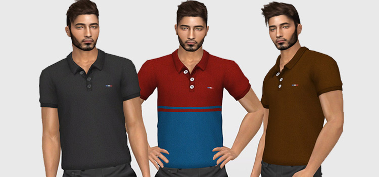 Male Polo Shirts CC variations for The Sims 4