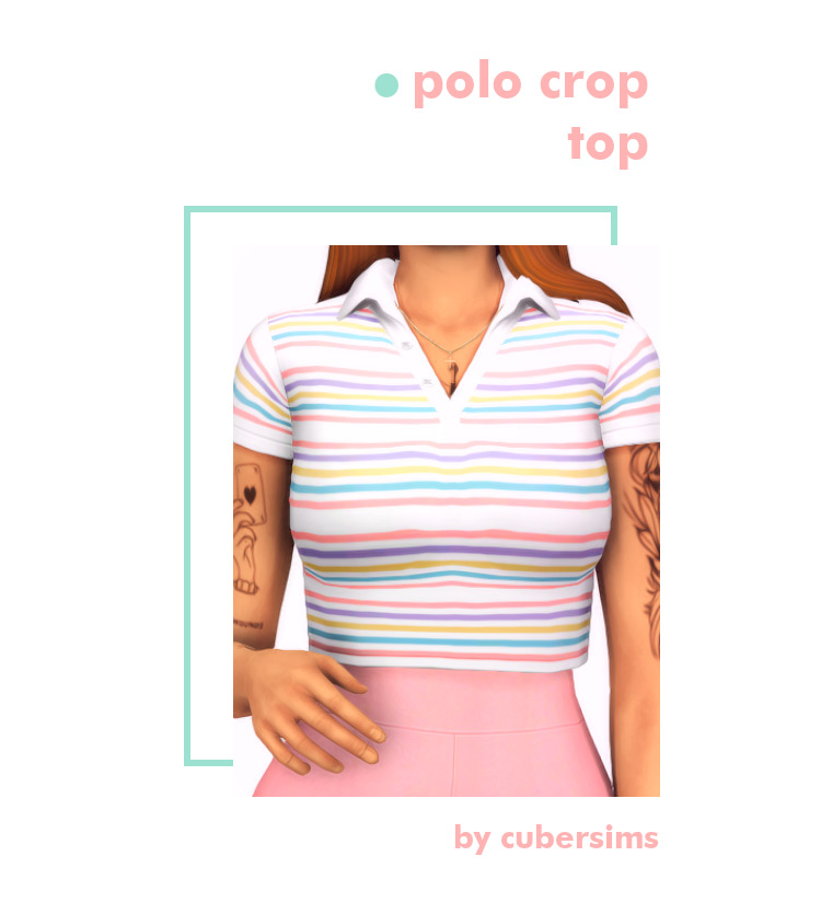 Polo Crop Top by Cubersims / TS4 CC