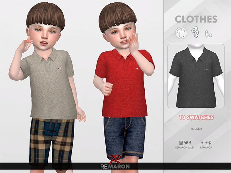 Polo Shirt for Toddler #01 by remaron / TS4 CC