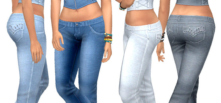 Sims 4 Low Rise Jeans CC (Maxis Match + Alpha)