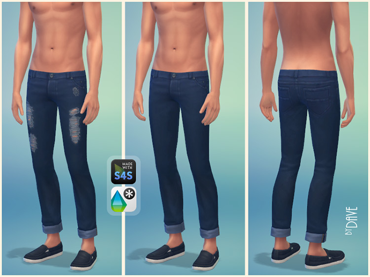 Low Rise Chinos Jeans (Male) – Dark Blue by doumeki / Sims 4 CC