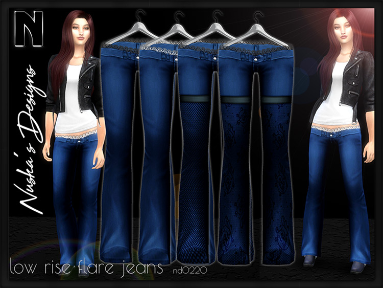 Low Rise Girls Flare Jeans ND2020 by Nuska’s Designs / TS4 CC