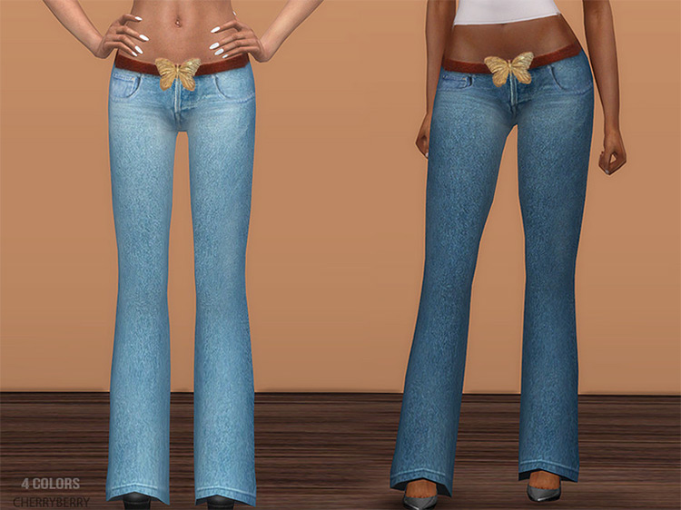 Y2K Jeans by CherryBerrySim / Sims 4 CC