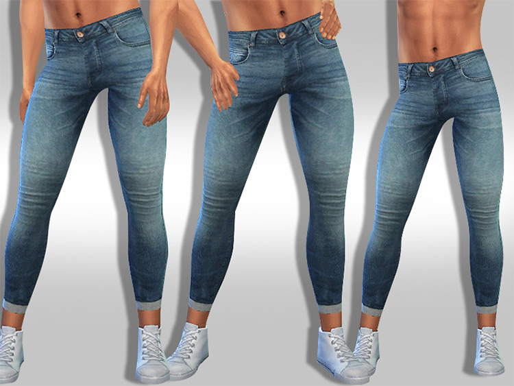 Men Low Rise Skinny Fit Jeans by Saliwa / TS4 CC